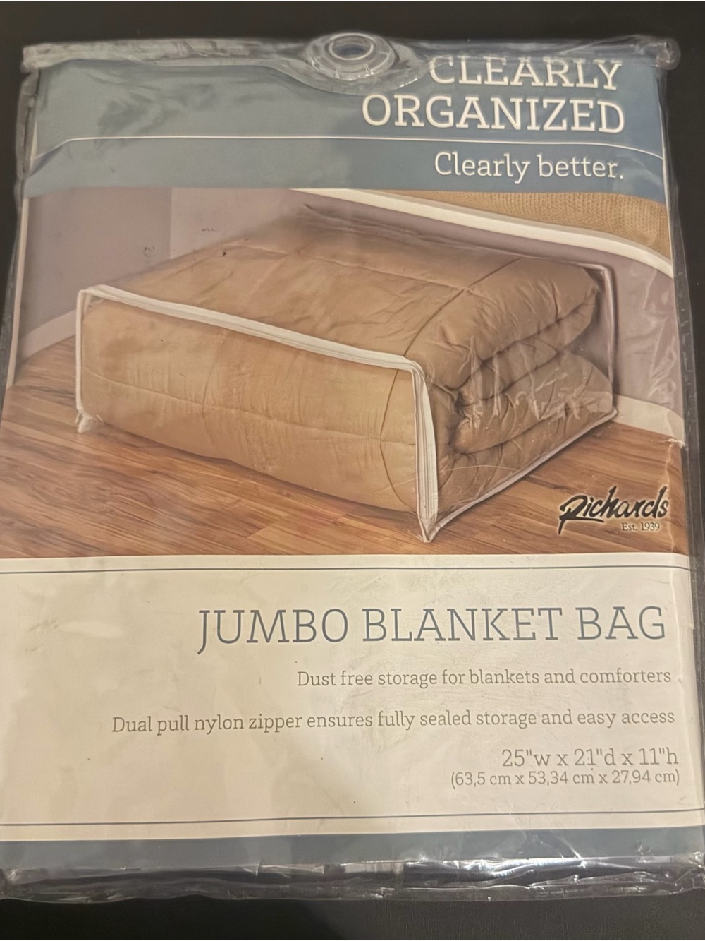 Jumbo Blanket Bag in Tan - Dust-Free Storage